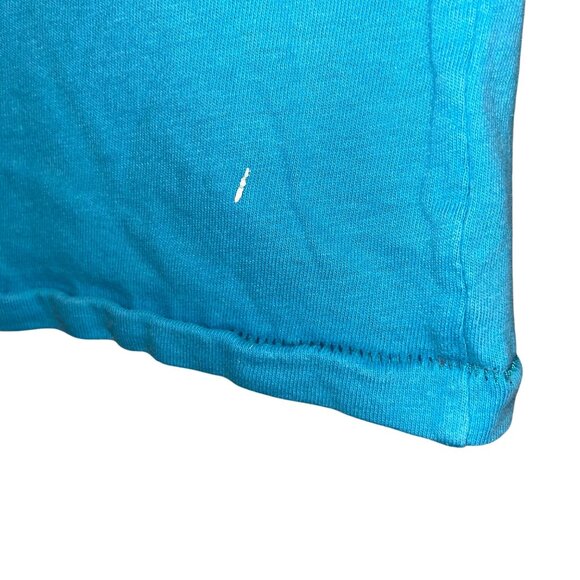 Aeropostale Varsity Team Graphic T-Shirt S/P Turquoise Cotton - Picture 9 of 10